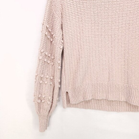 Madewell Bobble Pullover Sweater Pink Women XS Oversized Boho Knit Crew Neck - Picture 5 of 12